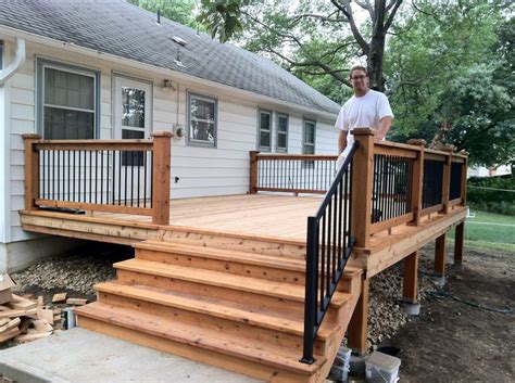 A small back deck. | Home design | Pinterest | Decking, Backyard and Small house renovation