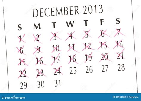 Counting Down The Days With A Calendar Stock Photo - Image: 35931382