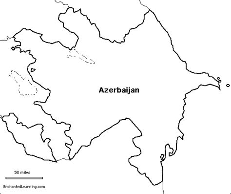 Outline Map Research Activity #3 - Azerbaijan - EnchantedLearning.com