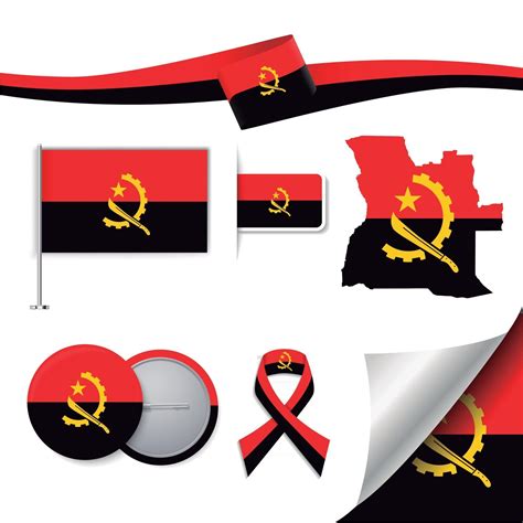 Angola flag with elements 2612068 Vector Art at Vecteezy