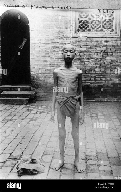 CHINA: FAMINE VICTIM. /nStarving Chinese boy begging on the street. Photograph, early 20th ...