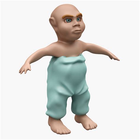 3d model child rigged t-pose