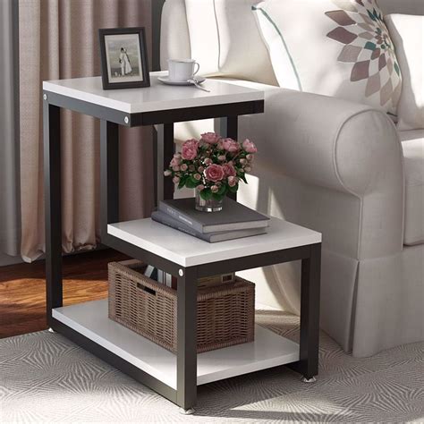 Tribesigns End Table, 3-Tier Chair Side Table Night Stand with Storage Shelf for Living Room ...