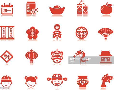 Pictogram style Chinese New Year icons for your professional design... | Chinese symbols, Banner ...