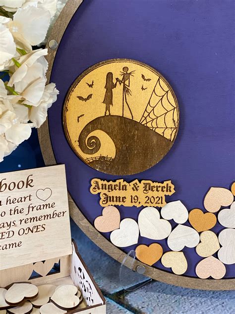 Halloween wedding Jack and Sally wedding guest book | Etsy