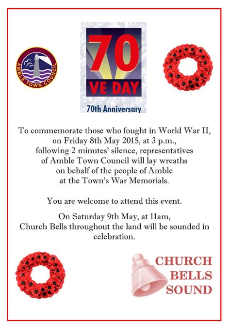 VE day poster - Amble Town Council