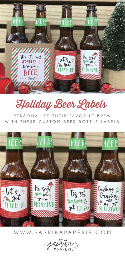 Christmas Beer Labels Funny Holiday Beer Gift Christmas Gift - Etsy