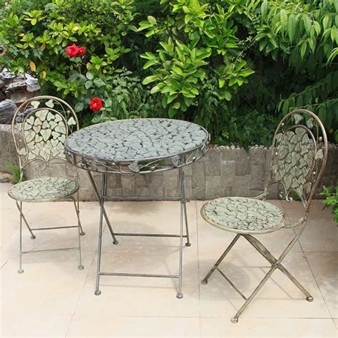 Garden Sets Outdoor Furniture Furniture European garden style outdoor metal 2 chairs & 1 table ...