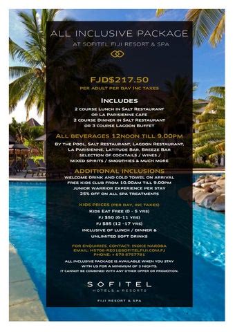 All Inclusive Package by Sofitel Fiji - Issuu