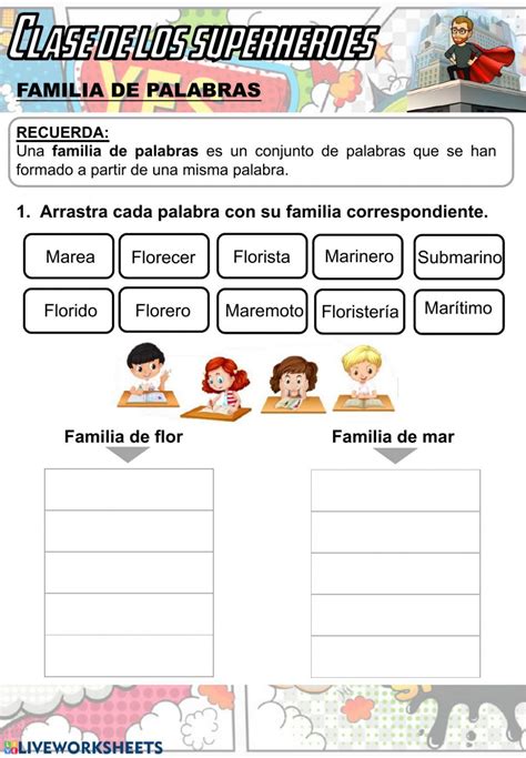 Actividad de familia de palabras en pdf online – Artofit