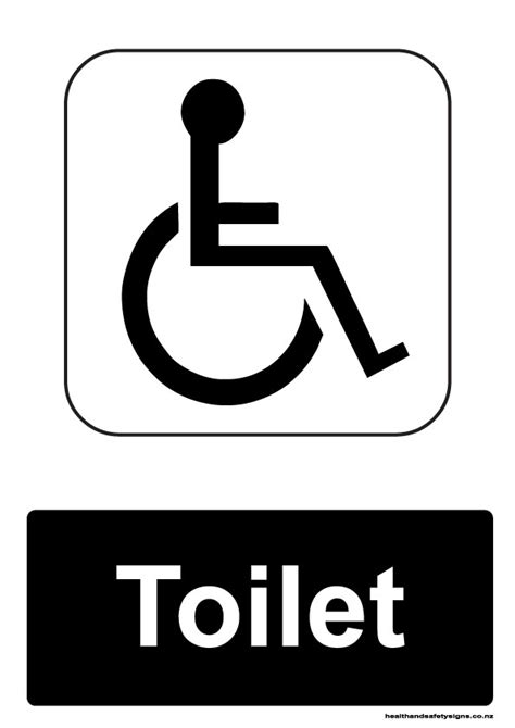 Wheelchair accessible toilet - Health and Safety Signs