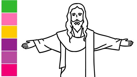 How To Draw Jesus For Kids How To Draw Jesus Christ Drawing Step By ...