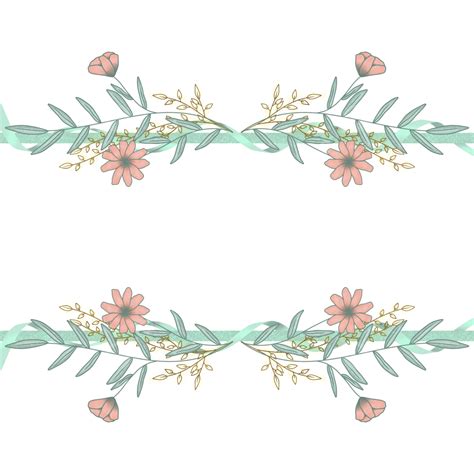 Floral Wedding Invite PNG Picture, Wedding Invitation Border Design With Floral And Ribbon ...