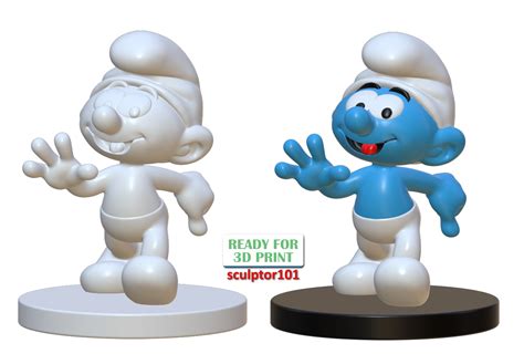 3D file The Smurfs 3D Model - Smurf fan art printable model・3D printing ...