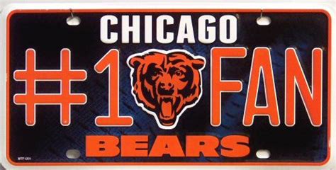 CHICAGO BEARS FOOTBALL #1 FAN LICENSE PLATE - Old Time Signs