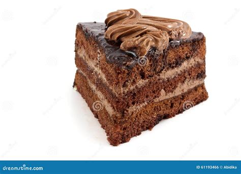 One Slice of Chocolate Cake Stock Photo - Image of cacao, layered: 61193466