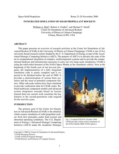 (PDF) Integrated Simulation Of Solid Propellant Rockets