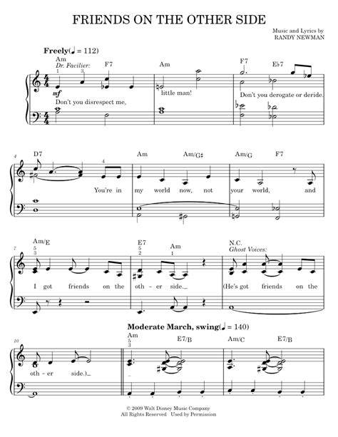 Friends on the Other Side Sheet music for Piano by Randy Newman ...