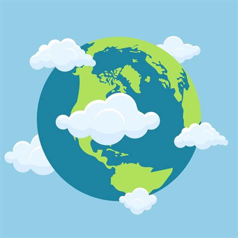 Planet earth with clouds 1271071 Vector Art at Vecteezy