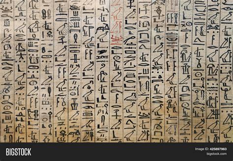 Egyptian Hieroglyphics On Papyrus