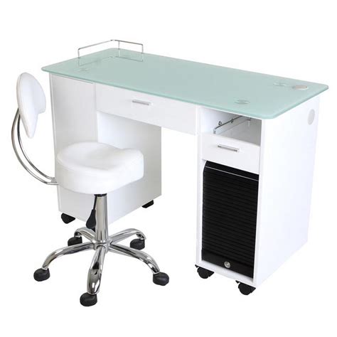 New Lockable White Nail Salon Manicure Table MF-18W | eBay