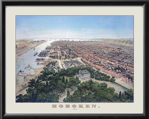 Hoboken NJ 1874 Restored Map | Vintage City Maps