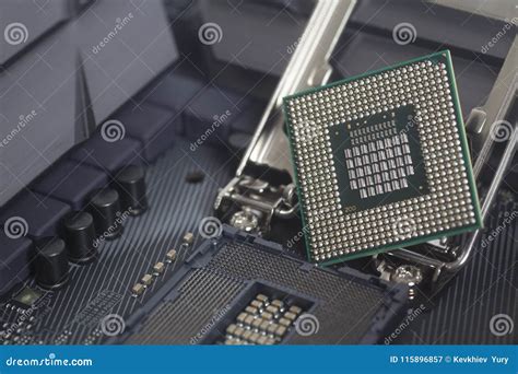 Intel LGA 1151 Cpu Socket On Motherboard Computer PC Stock Photo ...