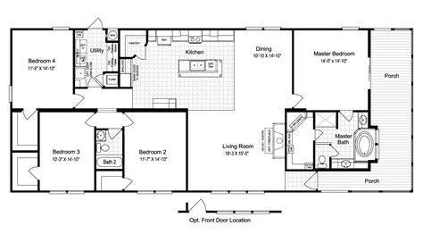 the floor plan for a mobile home with two bedroom and an attached living room,