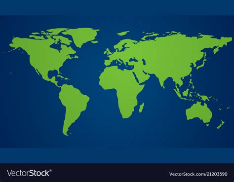 Green world map and blue oceans environment Vector Image