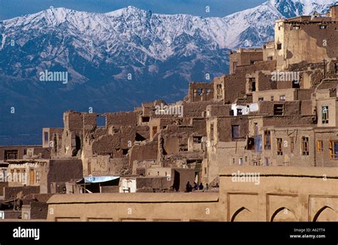 Houses in city against mountain range, Kabul, Afghanistan Stock Photo ...