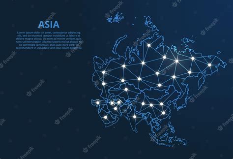 Premium Vector | Asia communication network map vector low poly image ...