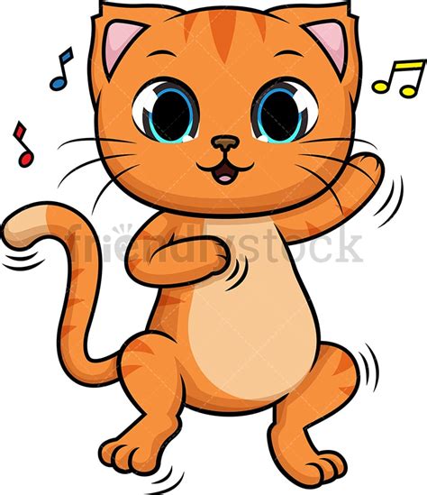 Cat Dancing Cartoon Clipart Vector - FriendlyStock