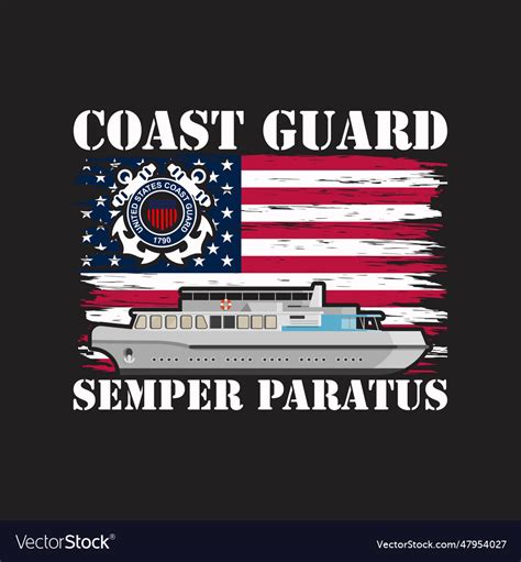 Us coast guard shirt uscg semper paratus flag vi Vector Image