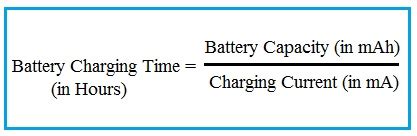 Battery Charging Time Calculator | Battery Charging Time Formula