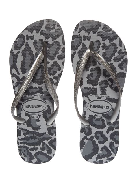 Havaianas Slim Animal Print Flip Flop in Gray | Lyst