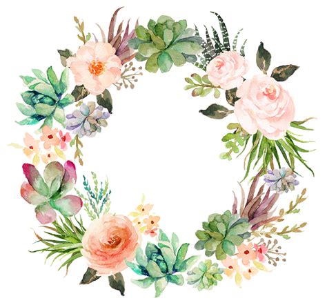 Watercolor Floral Wreath Clip Art Floral Decoration Png | Images and Photos finder