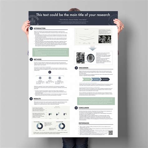 Research Poster template | A0 portrait PowerPoint | dark color classic – PosterGene