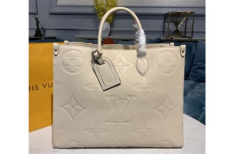 Louis Vuitton M45081 LV Onthego GM tote Bags in Beige Monogram Empreinte Leather [M45081-e0002 ...