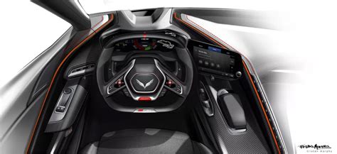 Official sketch hints at C8 Chevy Corvette Z06's interior