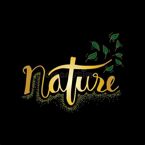 Nature hand lettering stock illustration. Illustration of handwritten ...