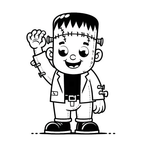 Frankenstein is Waving Hand coloring page - Download, Print or Color Online for Free