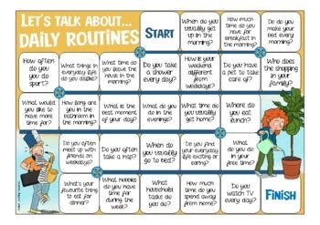 Let´s talk about... DAILY ROUTINES English, ESL conversation / speaking game