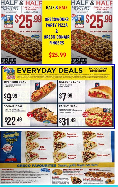 Masstown Greco Pizza Express menu in Debert, Nova Scotia, Canada