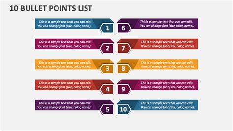 10 Bullet Points List PowerPoint Presentation Slides - PPT Template