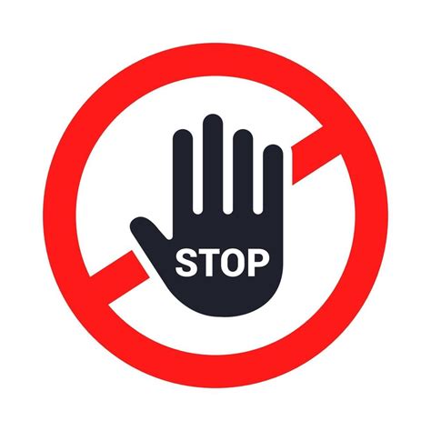 stop sign. the hand stops. flat vector illustration. 2096079 Vector Art at Vecteezy