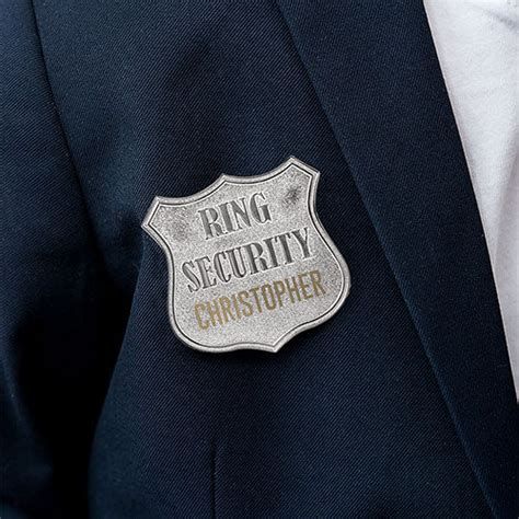 Personalized Ring Bearer Wedding Security Badge – Candy Cake Weddings Favors and Custom Gifts