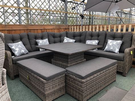 Larne Cappuccino Rattan Corner Sofa Set - Large 10 Seater!