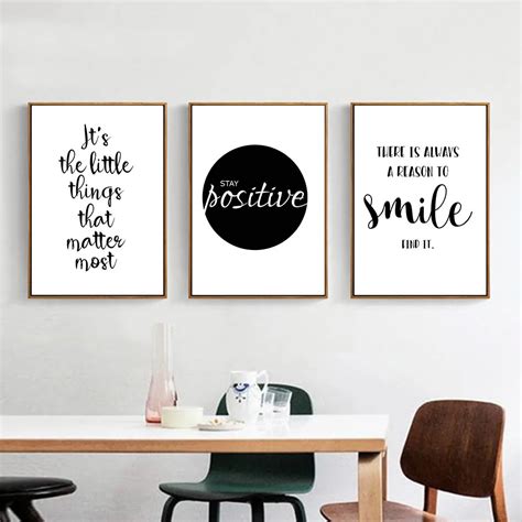 Black White Motivational Life Quote Canvas Art Posters Canvas Prints Nordic Painting Wall ...