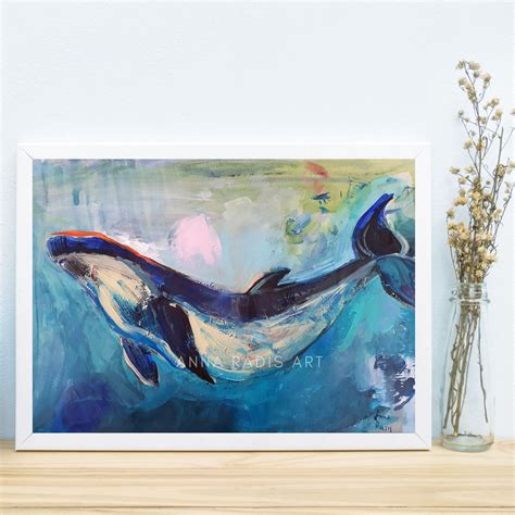 Whale Painting Acrylic Painting Handmade Whale Art - Etsy UK