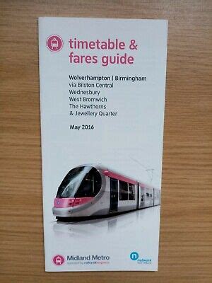 WEST MIDLANDS METRO MAY 2016 TRAM TIMETABLE, ROUTE AND FARES GUIDE | eBay